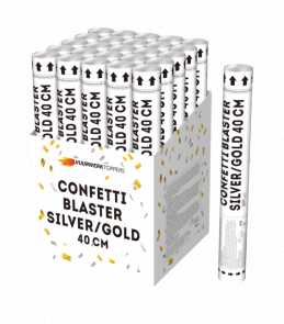 Confetti blaster Silver/gold 40 cm